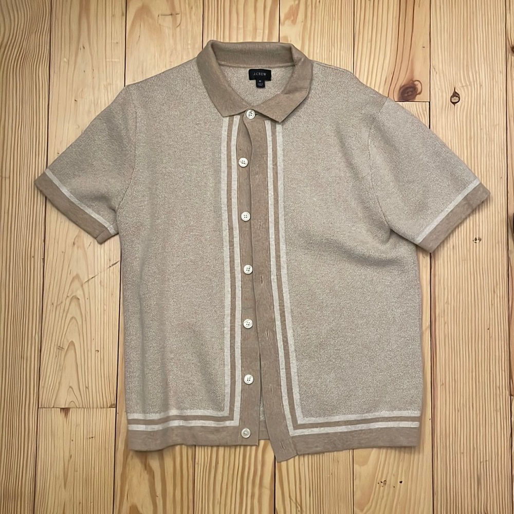 J Crew size medium Tan button down shirt